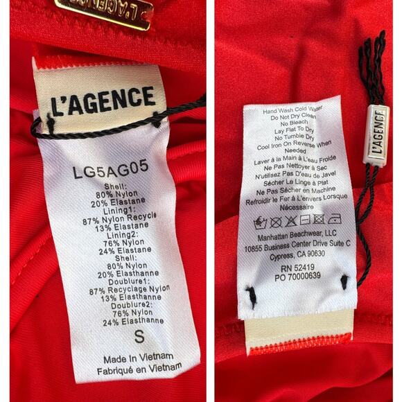 L'AGENCE Remi Shimmer One-Piece Swimsuit Size Small - Picture 8 of 11